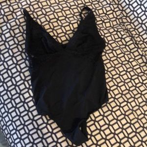 Black sexy bodysuit with lace detail